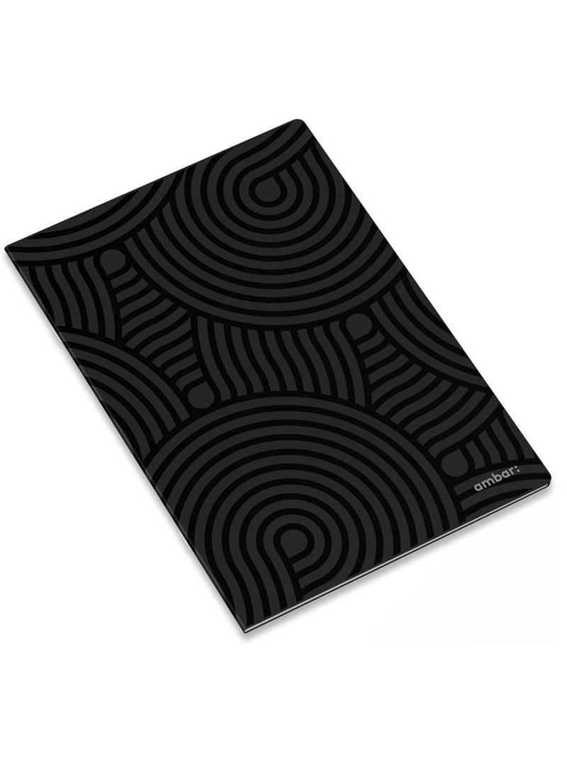 Ambar 1-Piece A4 Size Single Lined Black Notebook Assorted Designs - Image 1