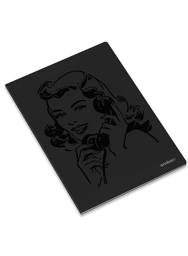 Ambar 1-Piece A4 Size Single Lined Black Notebook Assorted Designs - Image 3