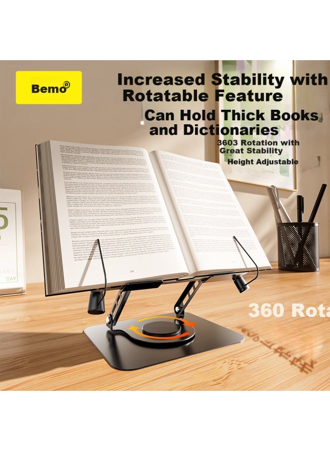 Double Magic Beimo Laptop Stand With Wood Grain Surface, Adjustable Height, 360° Rotation, Suspended Desktop Stand, Suitable For Apple Mac, Lenovo Legion, Huawei Laptops, Silver Color - Image 3