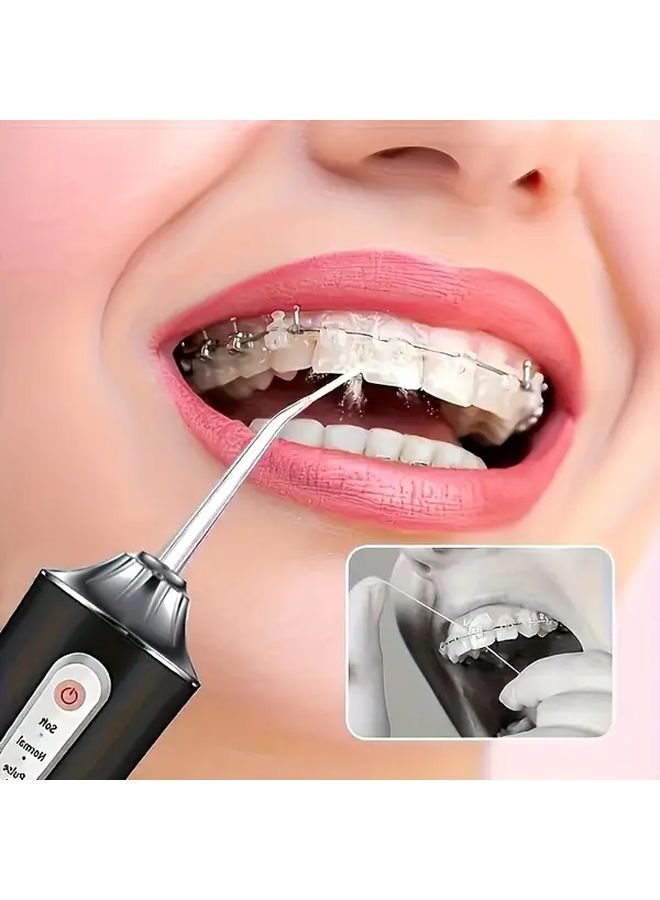 Black Portable Dental Water Flosser Deep Cleaning Travel Friendly Design - Image 5