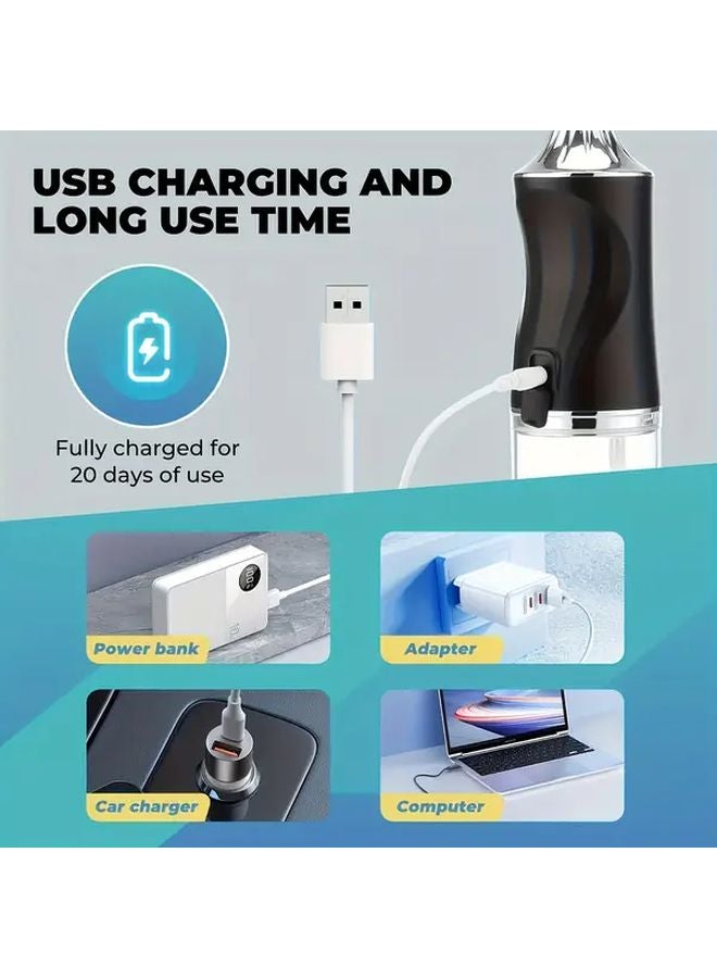 Black Portable Dental Water Flosser Deep Cleaning Travel Friendly Design - Image 4