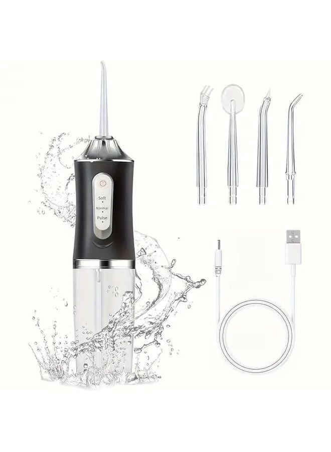 Black Portable Dental Water Flosser Deep Cleaning Travel Friendly Design - Image 1