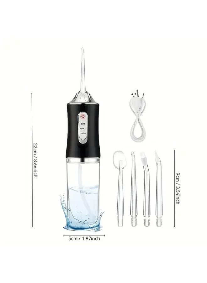 Black Portable Dental Water Flosser Deep Cleaning Travel Friendly Design - Image 3