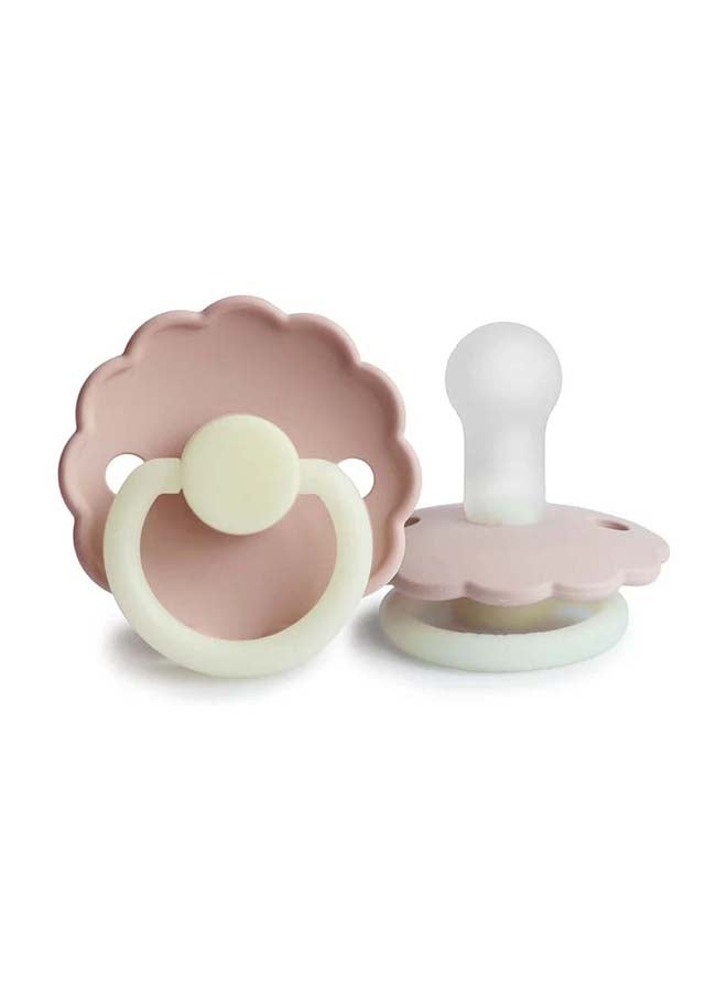 FRIGG Daisy Silicone Baby Pacifier 6-18M 1-Pack Blush Night - Size 2 - Image 2