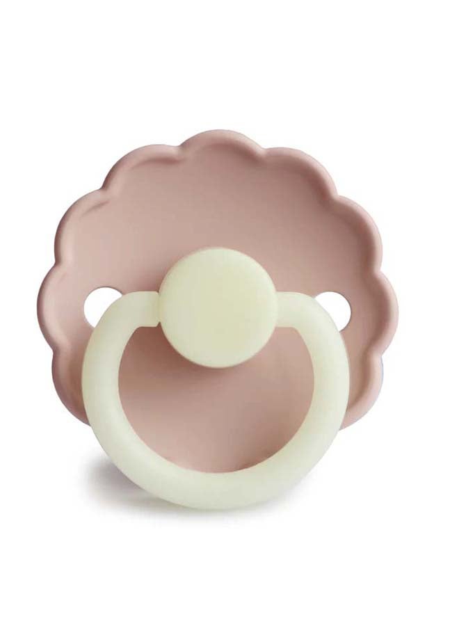 FRIGG Daisy Silicone Baby Pacifier 6-18M 1-Pack Blush Night - Size 2 - Image 1
