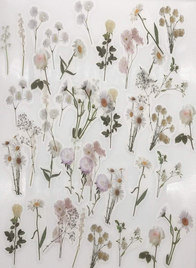 ZMLSED Vintage Natural Stickers, 45Pcs Daisy Vinyl Decorative Retro Adhesive Watercolor Aesthetic Trendy for Scrapbook Album DIY Craft Daily Planner - Image 2