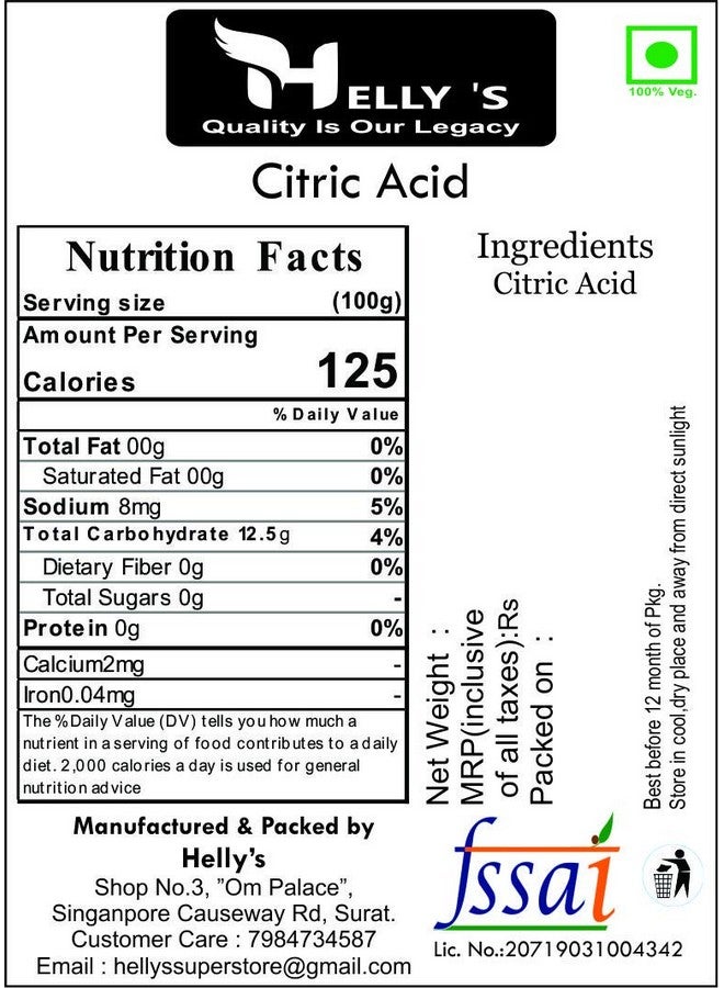 Helly's Pure Citric Acid Crystals (Lemon Salt) 400g - Image 5
