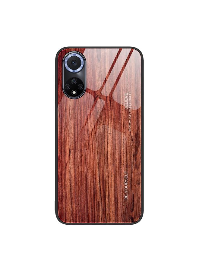 Zaboon Case For Huawei nova 9 Wood Grain Glass Protective Case - Image 1