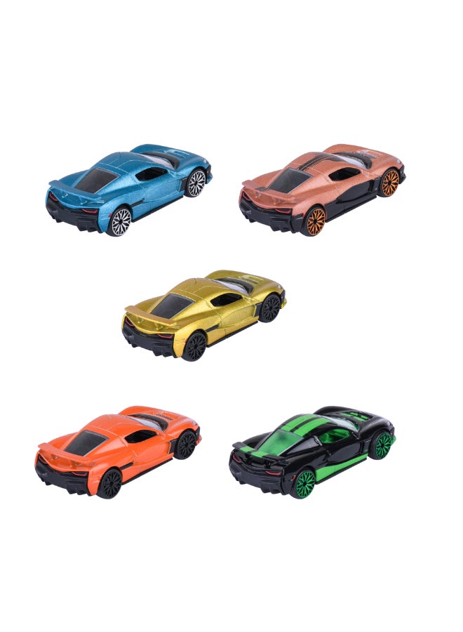 Majorette Rimac Nevera Edition 5 Pieces Diecast Giftpack, 5 x 1:64 Scale Rimac Nevera Model Cars, Metal Toy Vehicles with Freewheel, Suspension and Opening Parts, Collector Gift Set, Ages 3+ - Image 2