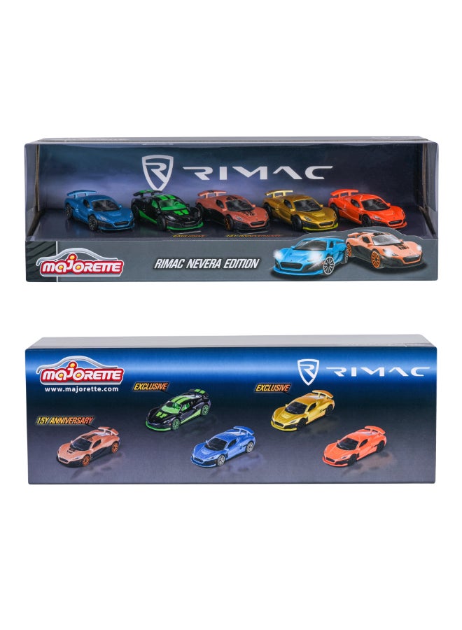Majorette Rimac Nevera Edition 5 Pieces Diecast Giftpack, 5 x 1:64 Scale Rimac Nevera Model Cars, Metal Toy Vehicles with Freewheel, Suspension and Opening Parts, Collector Gift Set, Ages 3+ - Image 4