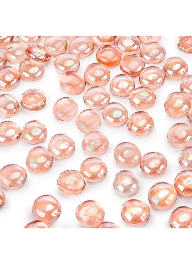 DomeStar DomeStar 1LB Flat Glass Marbles, Light Pink Decorative Marbles for Vases Aquarium Pebbles Fish Tank Rocks Vase Fillers DIY Crafts Table Scatter Decor  - Image 1