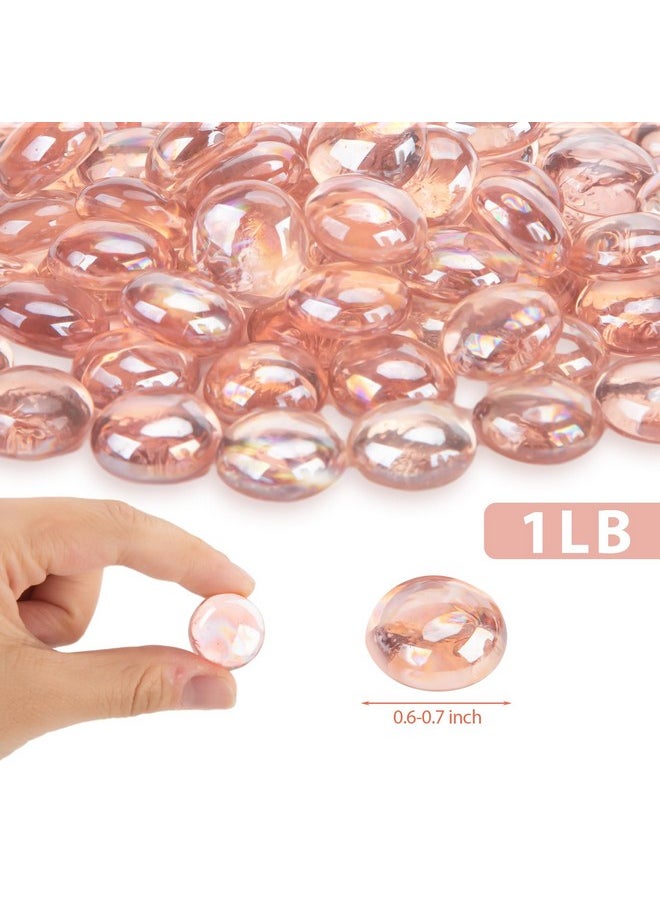 DomeStar DomeStar 1LB Flat Glass Marbles, Light Pink Decorative Marbles for Vases Aquarium Pebbles Fish Tank Rocks Vase Fillers DIY Crafts Table Scatter Decor  - Image 2