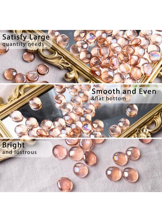 DomeStar DomeStar 1LB Flat Glass Marbles, Light Pink Decorative Marbles for Vases Aquarium Pebbles Fish Tank Rocks Vase Fillers DIY Crafts Table Scatter Decor  - Image 3