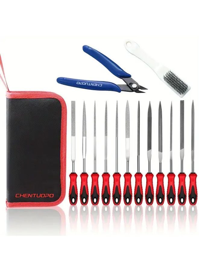 14pcs Metal File Set T12 Grade Forged Alloy Steel With Needle Electric Files - Image 1
