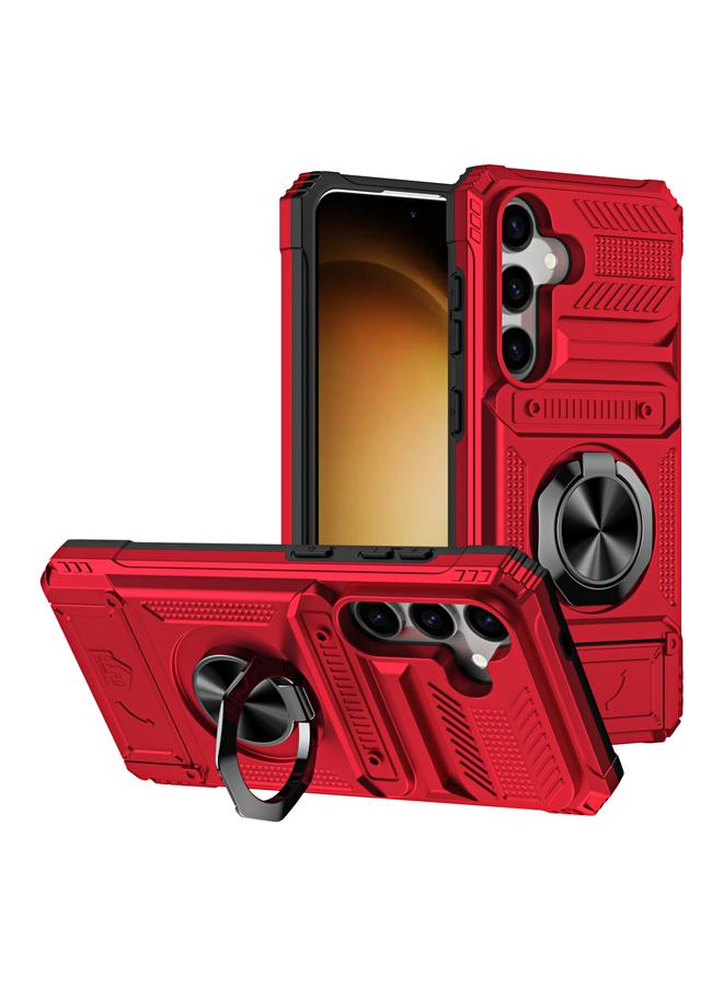 S-TOP Case For Samsung Galaxy A55 5G TPU+PC Shockproof Card Phone Case with Metal Ring Holder - Image 1