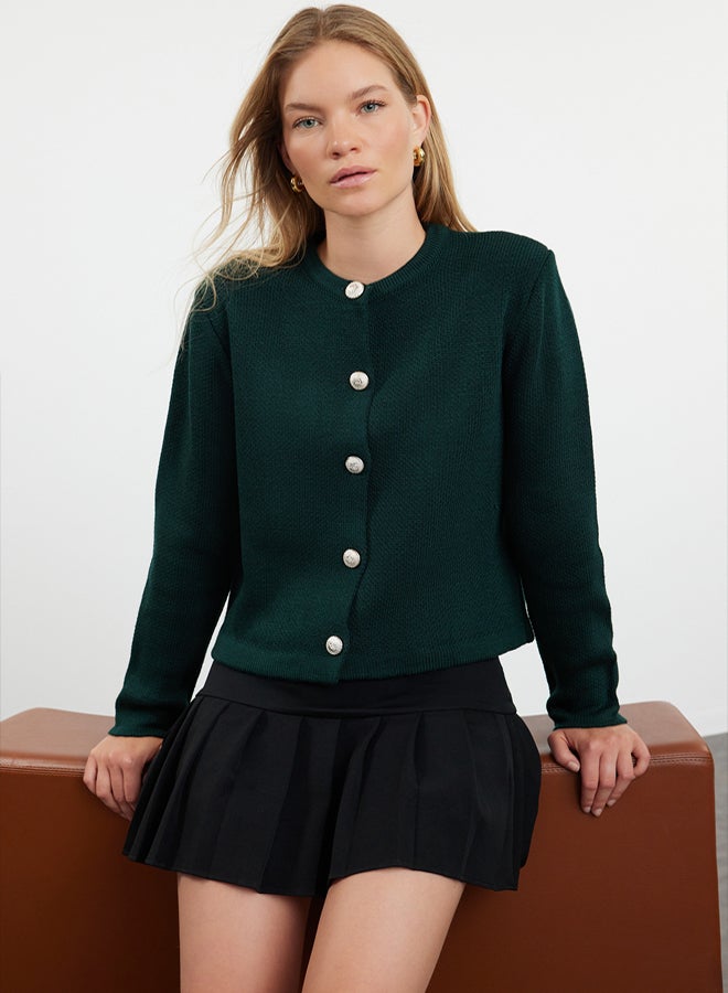 trendyol Emerald Green Knitwear Cardigan  Jacket Look, - Image 1