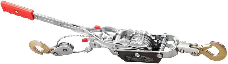 BIG RED T32052 Torin Come Along Winch, 2 Ton (4,000 lbs) Pulling Capacity, 11ft Steel Cable,2 Hooks, Heavy Duty Power Puller Tool with Dual Gears,Hand Winch Cable, Automotive Hoist Winch Puller,Black - Image 1