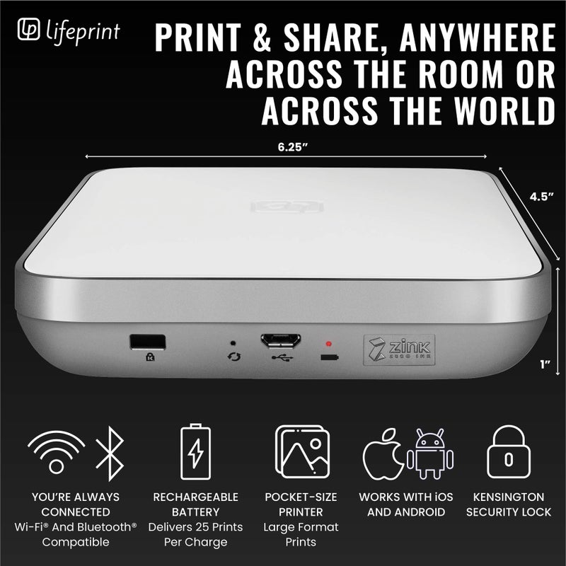 Lifeprint 3x4.5 Portable Photo and Video Printer for iPhone and Android. Make Your Photos Come to Life w/Augmented Reality - White - Image 4