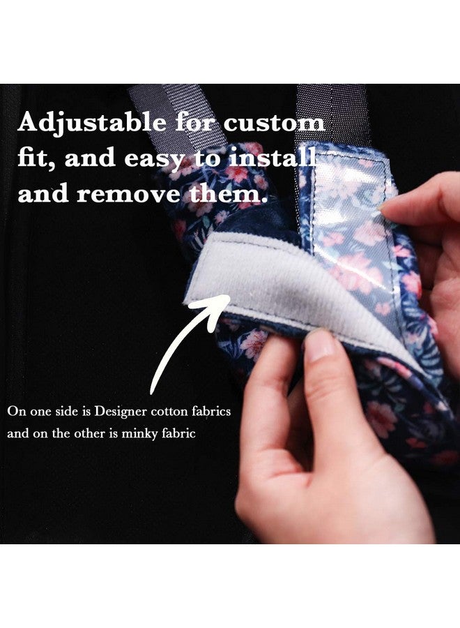 SWESEN Baby Car Seat Belt Covers, Floral Stroller Seat Strap Covers, Car Seat Straps Shoulder Pads for Girls Boys, Minky Seat Belt Protectors for Car Seats/Pushchair, for Kids Newborn Infants Toddlers - Image 3