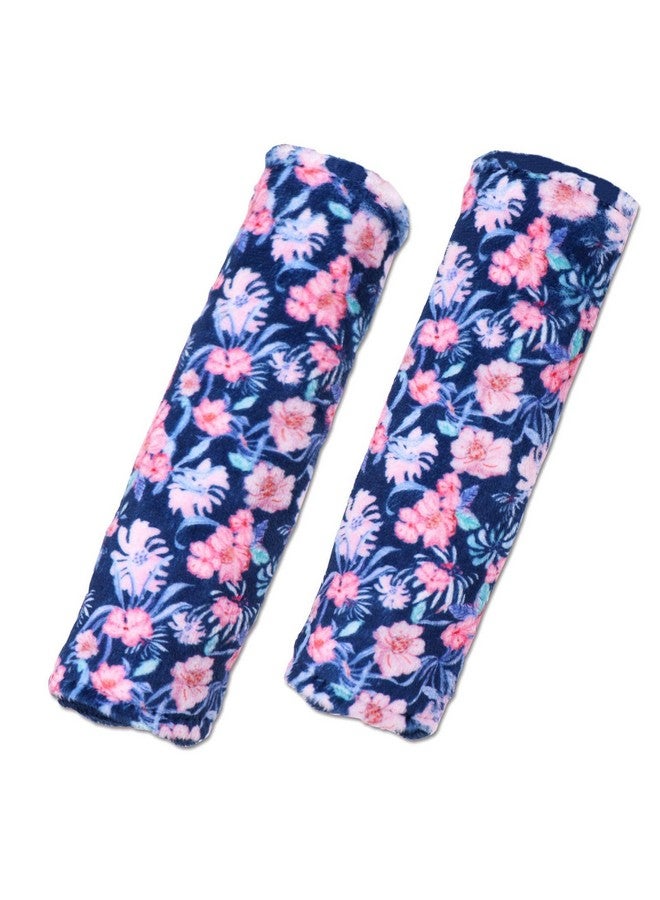 SWESEN Baby Car Seat Belt Covers, Floral Stroller Seat Strap Covers, Car Seat Straps Shoulder Pads for Girls Boys, Minky Seat Belt Protectors for Car Seats/Pushchair, for Kids Newborn Infants Toddlers - Image 1