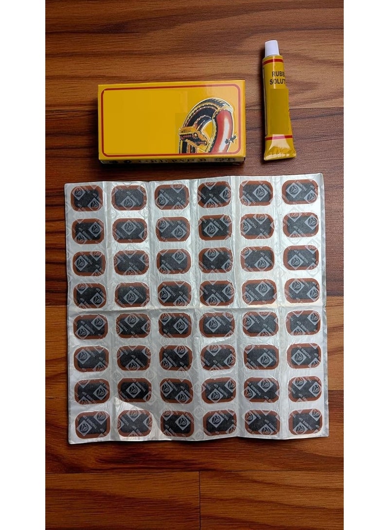 Bicycle Tire Repair Patch Kit – 48 Pieces with Cold Vulcanizing Glue | Quick Fix for Punctures in Tires and Inner Tubes - Image 4
