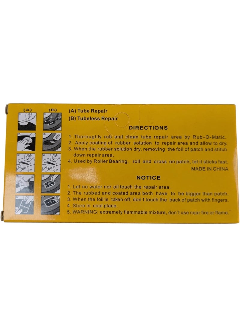 Bicycle Tire Repair Patch Kit – 48 Pieces with Cold Vulcanizing Glue | Quick Fix for Punctures in Tires and Inner Tubes - Image 3