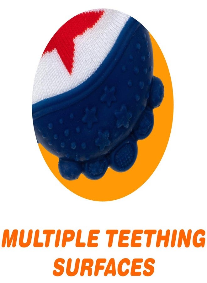 Nuby Soothing Teether Sock, Blue Stars, 5" - Image 5