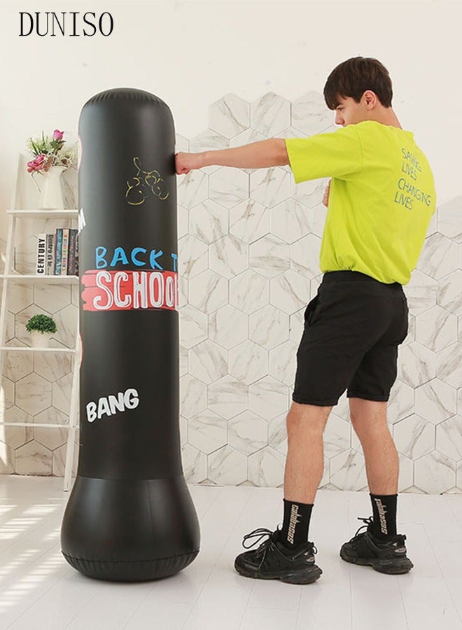 DUNISO Inflatable Boxing Column, 150cm PVC Kids Punching Bag Fitness Inflatable Boxing Bag for Karate, Taekwondo, Decompression Kick Speed Training Games for Kids and Adults - Image 2