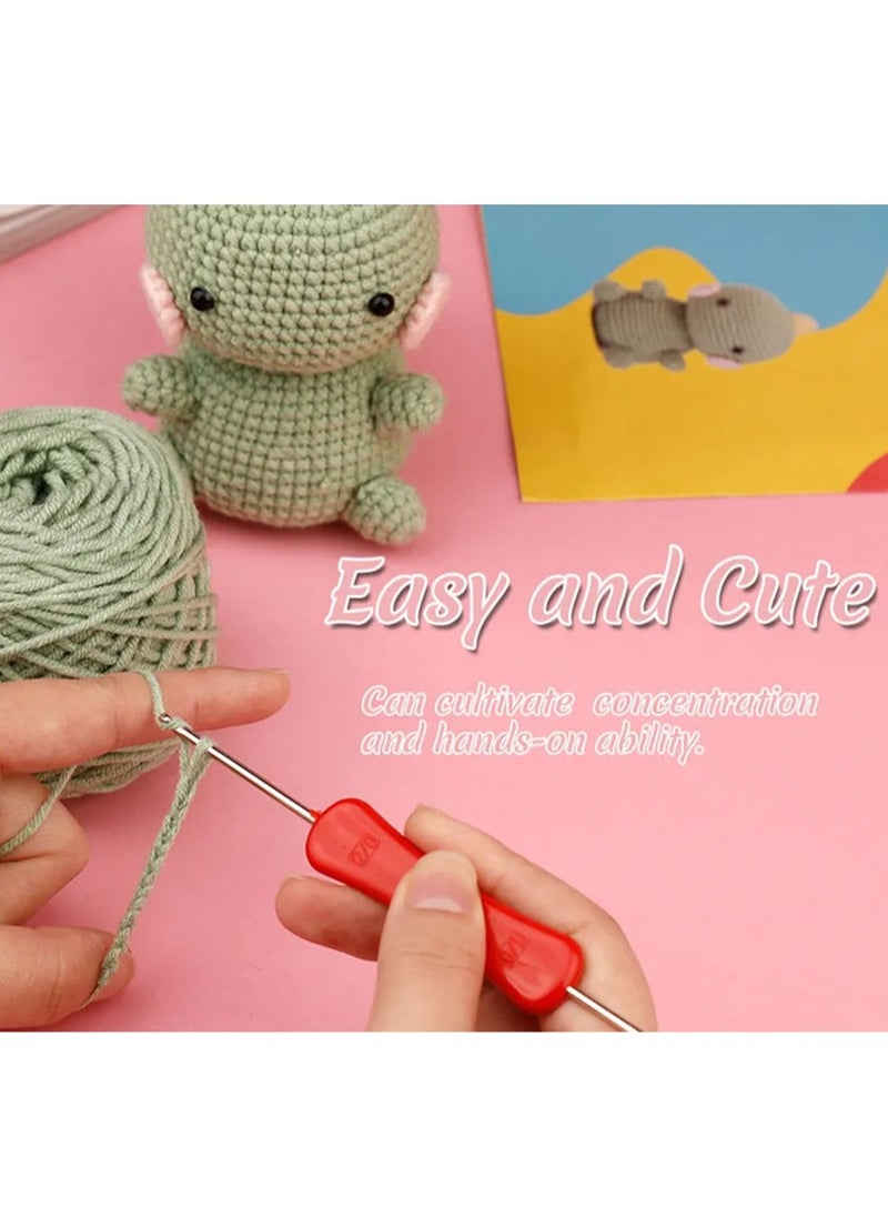 Arabest دمى الديناصور المنسوجة، زينة كروشيه، صوف يدوي الصنع، حزمة مواد DIY  - Image 3