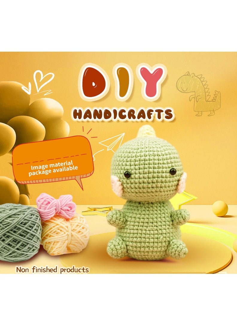 Arabest دمى الديناصور المنسوجة، زينة كروشيه، صوف يدوي الصنع، حزمة مواد DIY  - Image 2