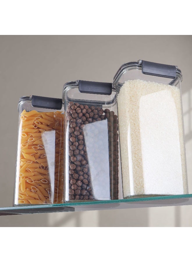 فينيكس طقم علب تخزين أكريليك بيور من "فونكس" 3 قطع، سعة 1700 مل، بغطاء كلبس محكم الغلق - Image 3