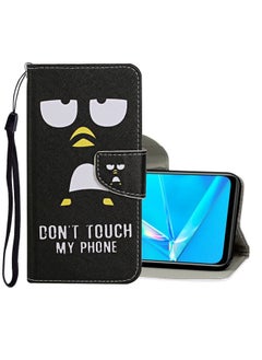 HuHa Case Cover For Realme 6i Colored Drawing Pattern Horizontal Flip Leather Case with Holder & Card Slots & Wallet Penguin 