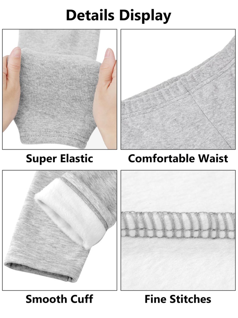 Resinta 4 Pack Girls Winter Warm Fleece Lined Leggings Thick Thermal Tights Pants Soft Stretchy Leggings - Image 2