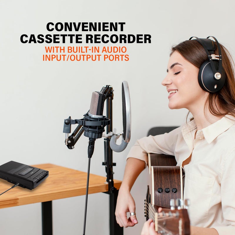 Coby Portable Cassette Tape Player and Tape Cassette Recorder with Built-in Microphone, Built-in Handle, and One-Touch Recording with Automatic Stop (Standard) - Image 5