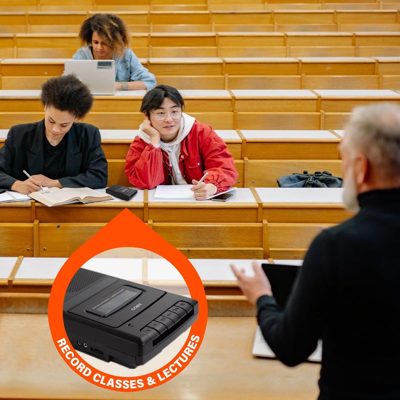 Coby Portable Cassette Tape Player and Tape Cassette Recorder with Built-in Microphone, Built-in Handle, and One-Touch Recording with Automatic Stop (Standard) - Image 2