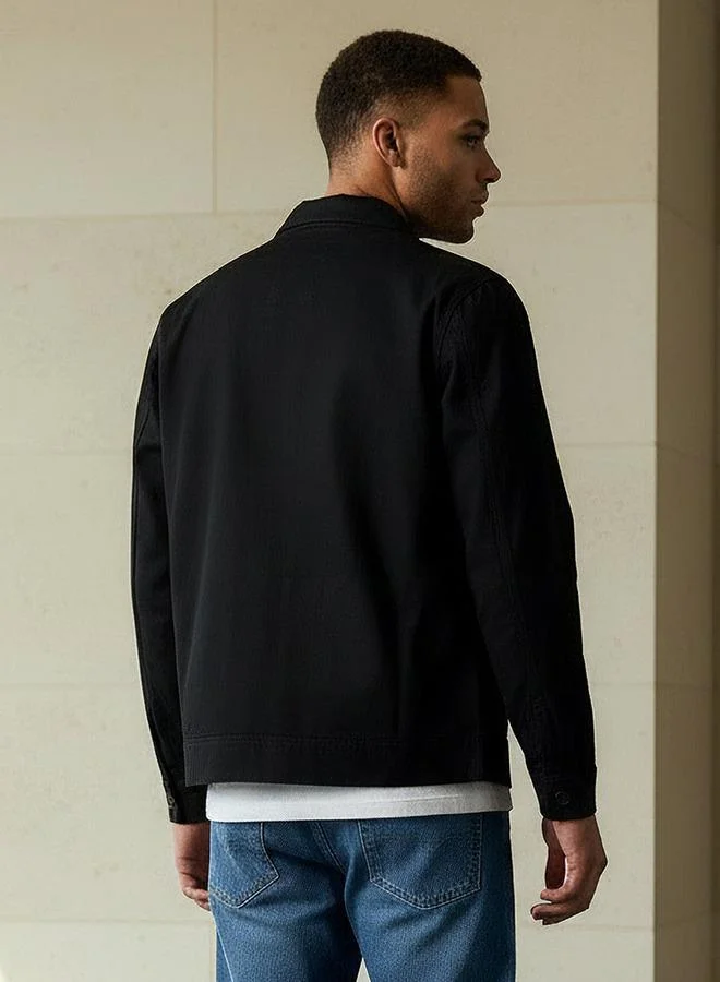 Splash FAV BLACK Men Regular Fit Zip Through Jacket for Men | Best Price UAE