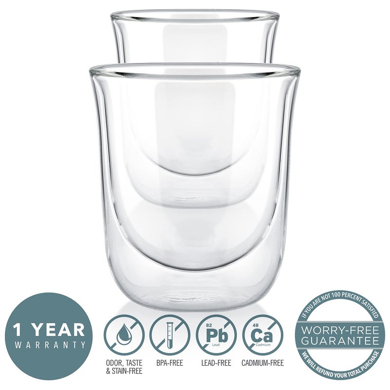 Teabloom Tulip Insulated Glasses for Tea, Coffee and other Beverages - Double Walled Heatproof Glass Maintains Drinks Hot/Cold, 8 oz (Set of Two) - Image 3