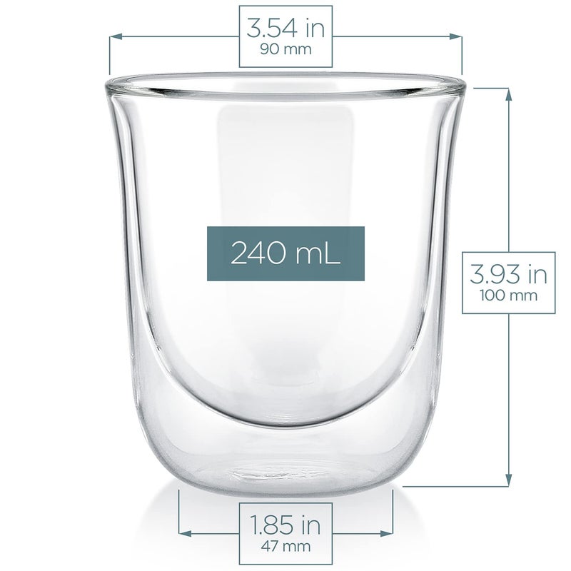 Teabloom Tulip Insulated Glasses for Tea, Coffee and other Beverages - Double Walled Heatproof Glass Maintains Drinks Hot/Cold, 8 oz (Set of Two) - Image 4