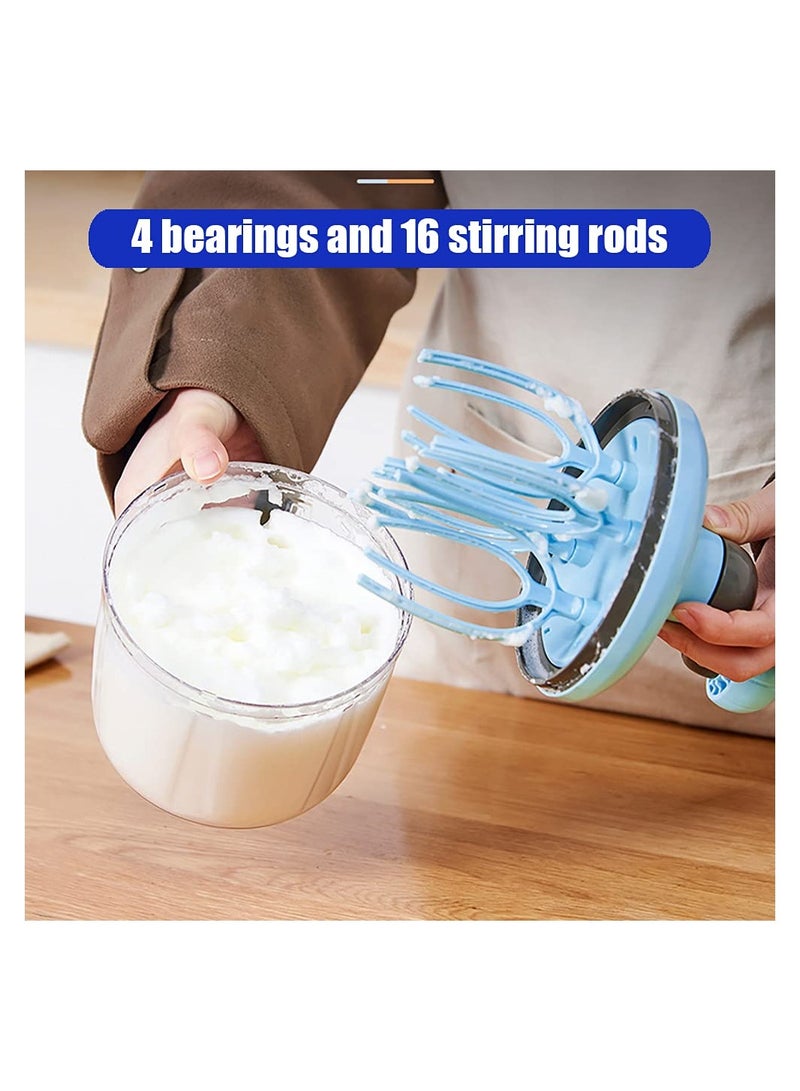 SYOSI Plastic Rotary Hand Whisk for Eggs, Manual Egg Beater Rotary Handheld Handheld Egg Frother Mixer Plastic Rotary Egg Beater for Baking Cooking Easily Labor-Saving and efficient Egg Whisk  - Image 3