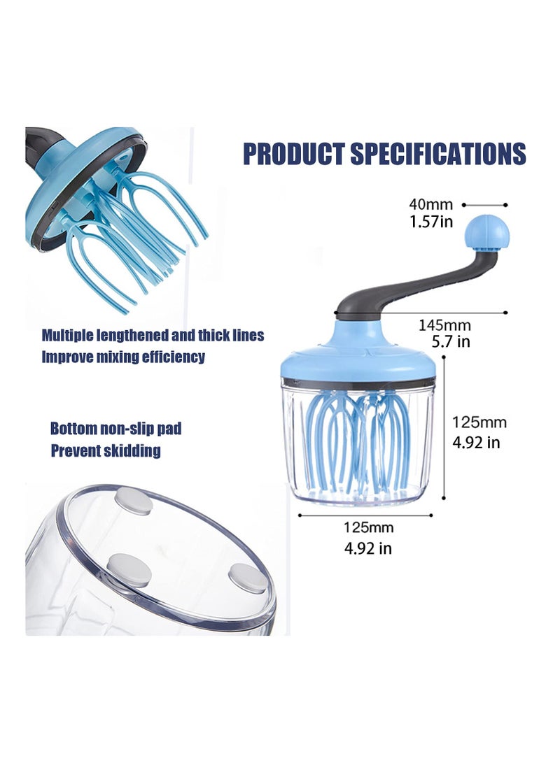 SYOSI Plastic Rotary Hand Whisk for Eggs, Manual Egg Beater Rotary Handheld Handheld Egg Frother Mixer Plastic Rotary Egg Beater for Baking Cooking Easily Labor-Saving and efficient Egg Whisk  - Image 4