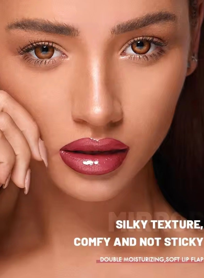 pudaier لمعان شفاه فائق اللمعان زيت شفاه مطفي لؤلؤي لامع أحمر شفاه سائل معدني لامع لمسة لامعة لون مكياج 06 - Image 4