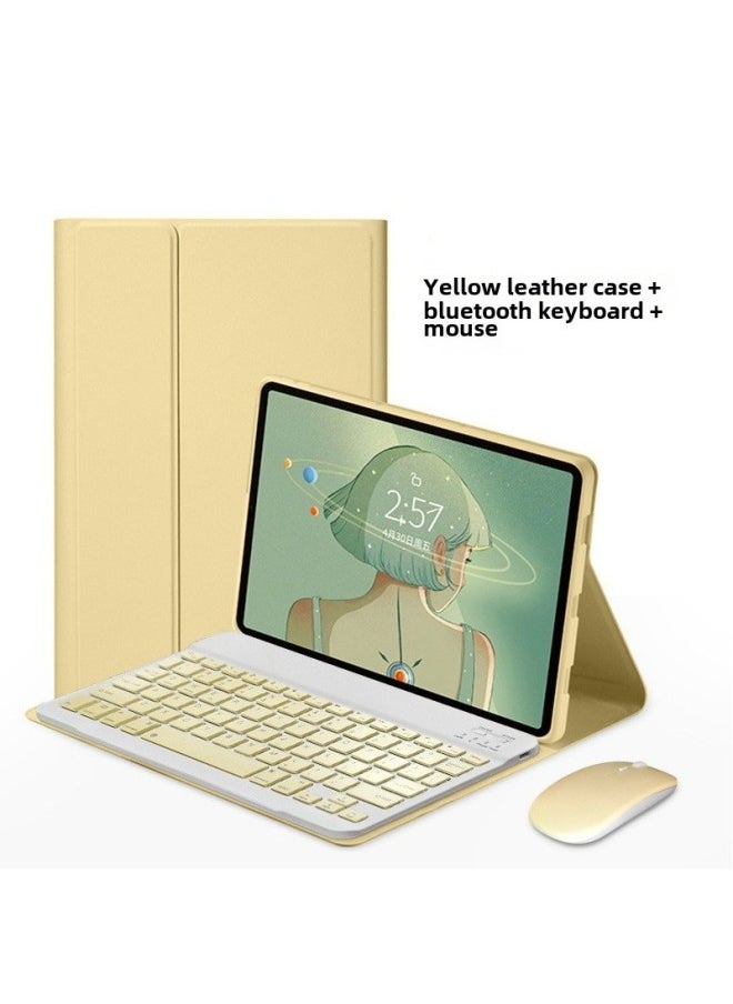 ماركة غير محددة - جراب حماية لجهاز iPad من الجيل العاشر مع شفط مغناطيسي وفتحة قلم Pro11 ولوحة مفاتيح وماوس بلوتوث من الجيل التاسع - اللون: أصفر ليموني - جراب جلدي + لوحة مفاتيح + ماوس - الطراز المطبق: iPad Pro 11 بوصة / 2018/20/21/22 عالمي - Image 1