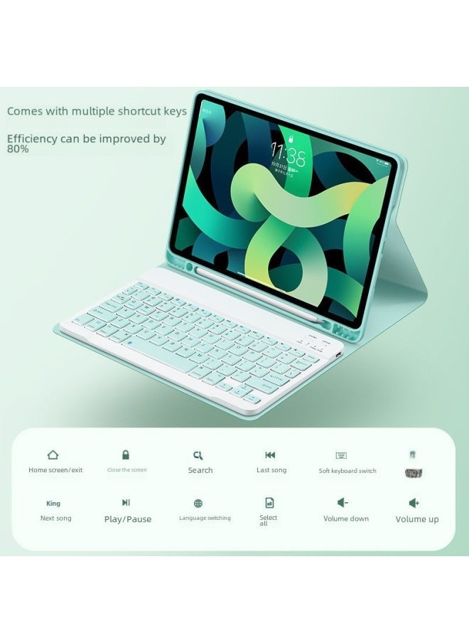 ماركة غير محددة - جراب حماية لجهاز iPad من الجيل العاشر مع شفط مغناطيسي وفتحة قلم Pro11 ولوحة مفاتيح وماوس بلوتوث من الجيل التاسع - اللون: أصفر ليموني - جراب جلدي + لوحة مفاتيح + ماوس - الطراز المطبق: iPad Pro 11 بوصة / 2018/20/21/22 عالمي - Image 1