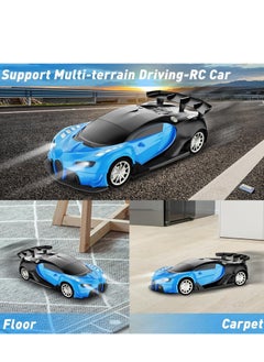 UniTrain Remote Control High Speed Drift Blue Bugatti Car - Rechargeable RC Electric Sport Race Toy Car Realistic Lambo Model Vehicle with Led Lights - Birthday Hobby Gift for Kids  - Image 4