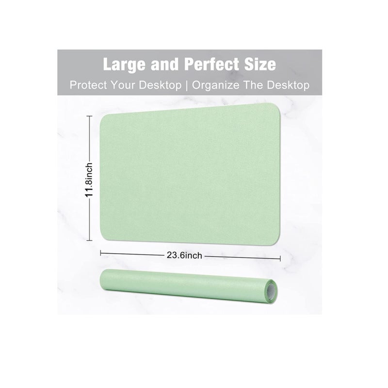 Barakah Desk Pad, PU Leather Mouse pad Desk mat, Microfiber Desk pad Mouse pad, Waterproof Desk Mat for Desktop, Laptop Keyboard Mat, Non-Slip Desk Writing Pad for Office, Lake Green (11.8''X23.6'') - Image 3