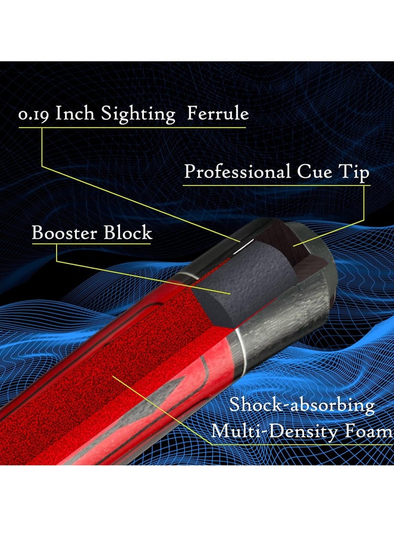 Spall 2-Piece 58 Inch13 mm Carbon Fibre Snooker Pool Cue Composite Pool Cue Sticks Set  - Image 3