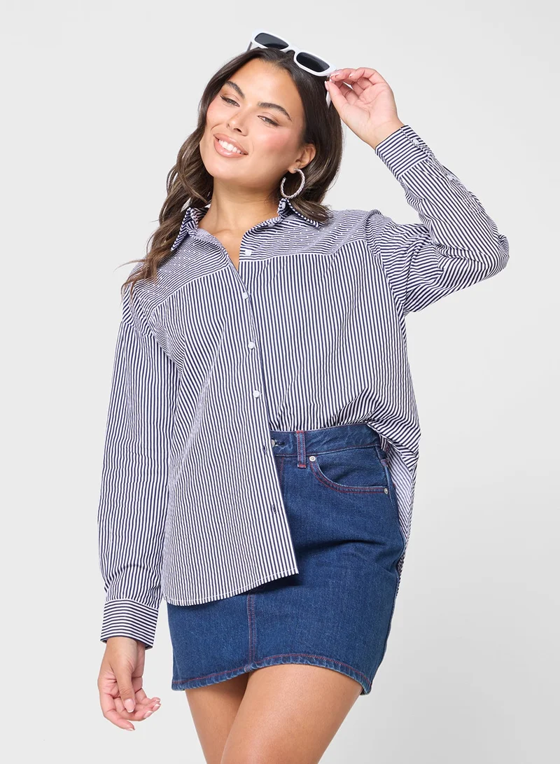 ONLY  Oversized Striped Shirt for Women | Best Price UAE