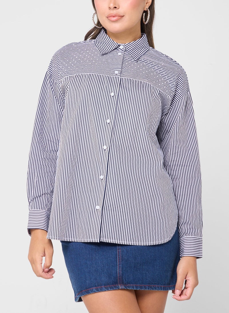 ONLY Oversized Striped Shirt - Image 1