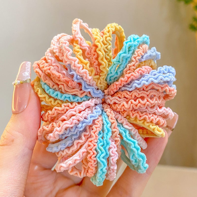 Generic High Elastic Childrens Rubber Band Hair Band Hair Rope Girls Baby Hair Rope Hair Accessories Hair Rope Seamless 34# pastel 50 root