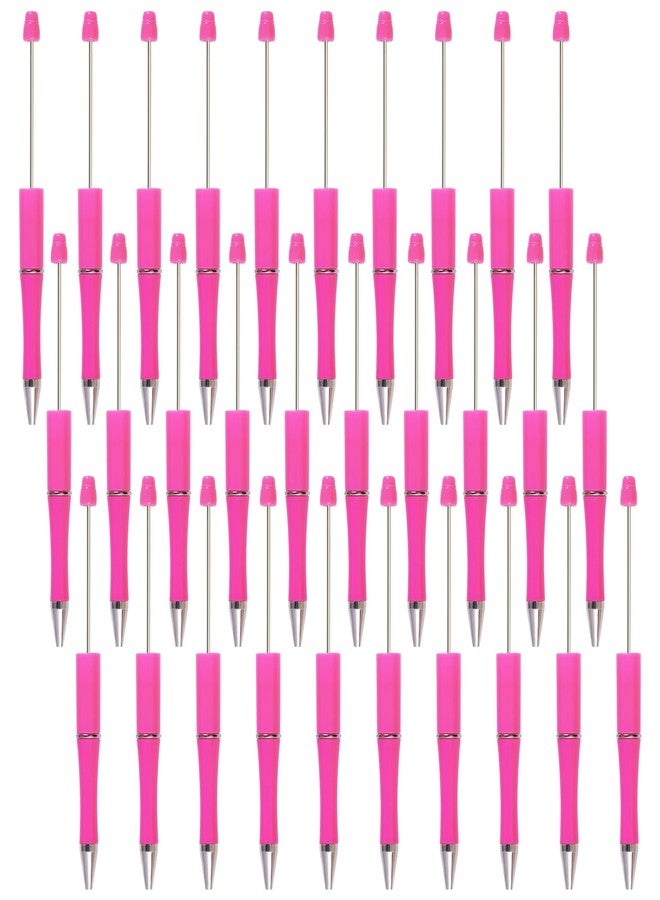 jiebor 30Pcs Hot Pink Beadable Pens Plastic Bead Pen Black Ink Ballpoint Pens Diy Pens Cute Cool Pens for Kids Girls Students Teacher Bridal Graduation Gift Office School Supplies - Image 1